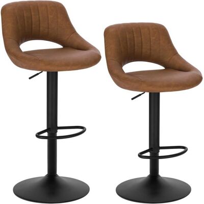 EUGAD Lot de 2 Tabouret de Bar Rotatif à 360 °réglable en HauteurTabouret de Cuisine en SimilicuirBrun Marron - Publicité EUGAD Lot de 2 Tabouret de Bar Rotatif à 360 °réglable en HauteurTabouret de Cuisine en SimilicuirBrun Marron - Publicité