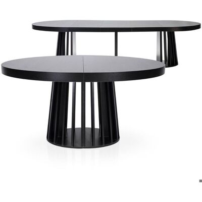MENZZO Table ovale extensible Eliza Noir - table à manger Noir - Publicité MENZZO Table ovale extensible Eliza Noir - table à manger Noir - Publicité