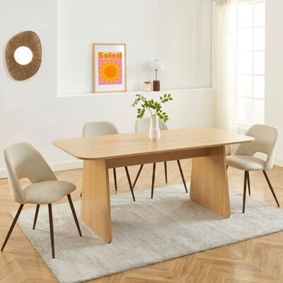 BAÏTA Table à manger LANGO rectangulaire effet chêne 180 cm - Bois Marron - Publicité BAÏTA Table à manger LANGO rectangulaire effet chêne 180 cm - Bois Marron - Publicité
