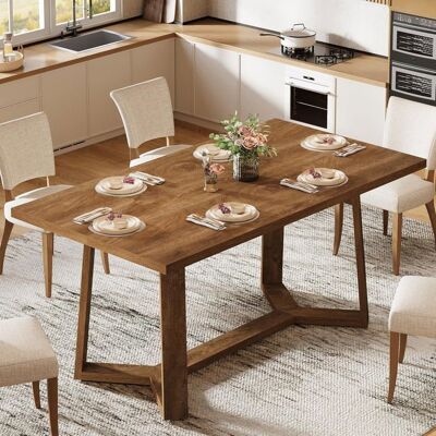Tribesigns Table à Manger Pour 4 à 6 Personnes120x80x76 cmTable de Cuisine Rectangulaire en Bois MassifMarron Rustique Marron - Publicité Tribesigns Table à Manger Pour 4 à 6 Personnes120x80x76 cmTable de Cuisine Rectangulaire en Bois MassifMarron Rustique Marron - Publicité