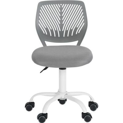 Chaise de bureau - FURNITURER - Ergonomique - Hauteur réglable - Pivotante - Assise tissu sans accoudoir Blanc - Publicité Chaise de bureau - FURNITURER - Ergonomique - Hauteur réglable - Pivotante - Assise tissu sans accoudoir Blanc - Publicité