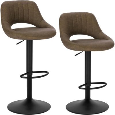 EUGAD Lot de 2 Tabouret de Bar Rotatif à 360 °réglable en HauteurTabouret de Cuisine en SimilicuirBrun Foncé Marron - Publicité EUGAD Lot de 2 Tabouret de Bar Rotatif à 360 °réglable en HauteurTabouret de Cuisine en SimilicuirBrun Foncé Marron - Publicité