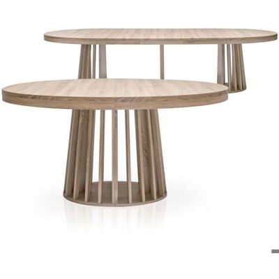 MENZZO Table ovale extensible Eliza Chêne clair - table à manger L150 x P100 x H76 cmAvec 1 rallonge : P100 x L200 cm Marron - Publicité MENZZO Table ovale extensible Eliza Chêne clair - table à manger L150 x P100 x H76 cmAvec 1 rallonge : P100 x L200 cm Marron - Publicité