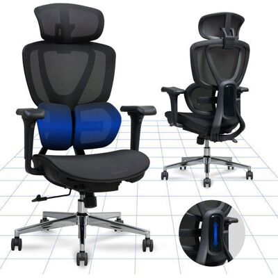 FlexiSpot OC8 Chaise Ergonomique Chaise de Bureau avec Support Lombaire Appui-tête 3D Dossier Inclinable en 3 Positions Noir Noir - Publicité FlexiSpot OC8 Chaise Ergonomique Chaise de Bureau avec Support Lombaire Appui-tête 3D Dossier Inclinable en 3 Positions Noir Noir - Publicité