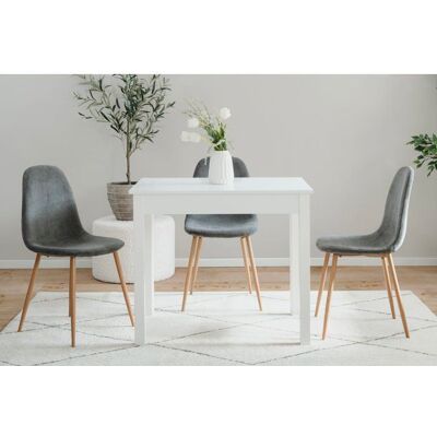 Table à manger CAPRI - Blanc - Carré - 4 personnes - 90 x 67 x 76 cm - Publicité Table à manger CAPRI - Blanc - Carré - 4 personnes - 90 x 67 x 76 cm - Publicité