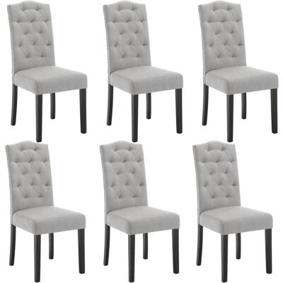 EUGAD 6x Chaise Salle à Manger Chaise Scandinave Dossier Haut Assise Rembourrée en Lin Pieds en Bois Massif Gris Clair E0AG0093-6 Gris - Publicité EUGAD 6x Chaise Salle à Manger Chaise Scandinave Dossier Haut Assise Rembourrée en Lin Pieds en Bois Massif Gris Clair E0AG0093-6 Gris - Publicité
