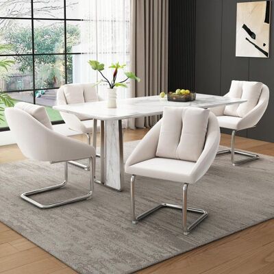 Generic Lot de 4 chaises de salle à manger pivotante avec coussins et pieds arqués Pour cuisine salon salle à manger Velours Beige Beige - Publicité Generic Lot de 4 chaises de salle à manger pivotante avec coussins et pieds arqués Pour cuisine salon salle à manger Velours Beige Beige - Publicité