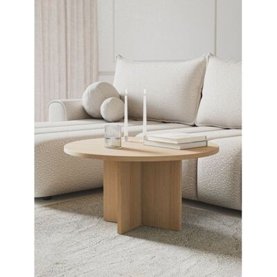 SELSEY Table basse ronde - OVO - 76x76 - couleur du Frêne–Chêne Lindberg Marron - Publicité SELSEY Table basse ronde - OVO - 76x76 - couleur du Frêne–Chêne Lindberg Marron - Publicité
