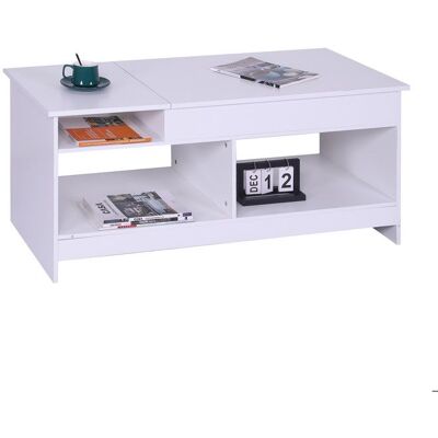 Table basse Relaxdays extensible H x L x P : 50 x 110 x 50 cm table de salon avec rangement blanche. Blanc - Publicité Table basse Relaxdays extensible H x L x P : 50 x 110 x 50 cm table de salon avec rangement blanche. Blanc - Publicité