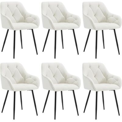 WOLTU Lot de 6 Chaises de Salle à Manger ErgonomiqueChaise de Cuisine en Velours RembourréePieds en MétalCrème W0ATT0142-6 Blanc - Publicité WOLTU Lot de 6 Chaises de Salle à Manger ErgonomiqueChaise de Cuisine en Velours RembourréePieds en MétalCrème W0ATT0142-6 Blanc - Publicité