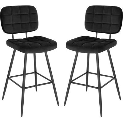 EUGAD Tabouret Bar Lot de 2 Chaise de Bar Tabouret de Cuisine en Velours et Métal Siège Rembourré Noir E0AG0027-2 Noir - Publicité EUGAD Tabouret Bar Lot de 2 Chaise de Bar Tabouret de Cuisine en Velours et Métal Siège Rembourré Noir E0AG0027-2 Noir - Publicité
