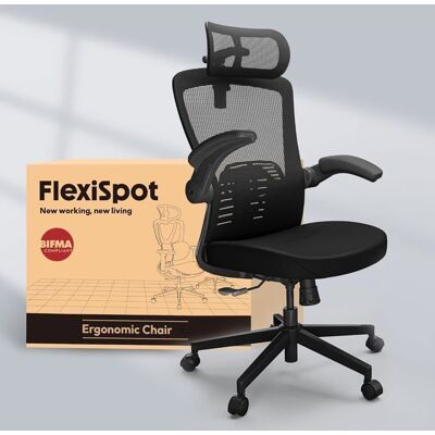FlexiSpot Chaise de Bureau Ergonomique avec Appuie-tête 3D Assise en Mousse en Form de W Dossier Réglable à 135°et Charge de 150 kg Noir - Publicité FlexiSpot Chaise de Bureau Ergonomique avec Appuie-tête 3D Assise en Mousse en Form de W Dossier Réglable à 135°et Charge de 150 kg Noir - Publicité