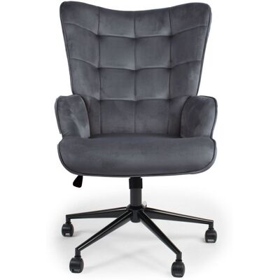 MENZZO Fauteuil de bureau moderne à haut dossier Florelo Velours Gris Blanc - Publicité MENZZO Fauteuil de bureau moderne à haut dossier Florelo Velours Gris Blanc - Publicité