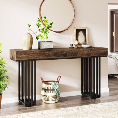 Tribesigns Console Meuble Table Console Meuble 140 x 30 x 82 cm Petite Table de Présentation pour Couloir EntréeSalon Marron Marron - Publicité Tribesigns Console Meuble Table Console Meuble 140 x 30 x 82 cm Petite Table de Présentation pour Couloir EntréeSalon Marron Marron - Publicité