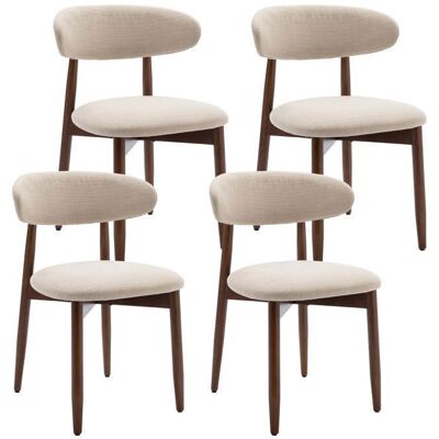 COLAMY Lot de 4 Chaises robustes et élégantes style nordique minimaliste idéales pour salle à manger et cuisine - Beige Beige - Publicité COLAMY Lot de 4 Chaises robustes et élégantes style nordique minimaliste idéales pour salle à manger et cuisine - Beige Beige - Publicité
