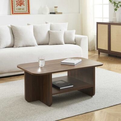 BAÏTA Table basse ROKIA effet noyer - Bois Marron - Publicité BAÏTA Table basse ROKIA effet noyer - Bois Marron - Publicité