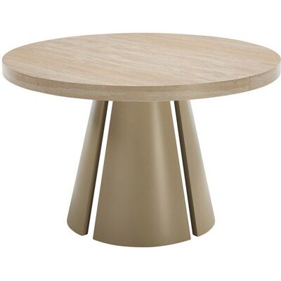 VENTE-UNIQUE Table à manger extensible 4 à 12 personnes en MDF et métal beige - Effet travertin beige - JARELIA Beige - Publicité VENTE-UNIQUE Table à manger extensible 4 à 12 personnes en MDF et métal beige - Effet travertin beige - JARELIA Beige - Publicité