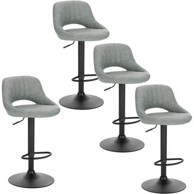 EUGAD Tabouret de Bar Chaise de Bar Lot de 4Tabouret de Cuisine avec Similicuir Assise et métal PiedsGris Gris - Publicité EUGAD Tabouret de Bar Chaise de Bar Lot de 4Tabouret de Cuisine avec Similicuir Assise et métal PiedsGris Gris - Publicité