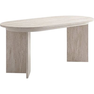 Table repas extensible en bois 160/200 cm Sorell - 8 places - Travertin Beige - Publicité Table repas extensible en bois 160/200 cm Sorell - 8 places - Travertin Beige - Publicité