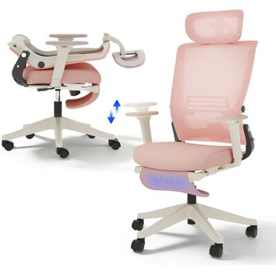 FLEXISPOT Foldex Chaise de Bureau Ergonomique Chaise Pliante avec Support Lombaire Appui-Tête 2D Chaises avec Repose-Pieds Rose Rose - Publicité FLEXISPOT Foldex Chaise de Bureau Ergonomique Chaise Pliante avec Support Lombaire Appui-Tête 2D Chaises avec Repose-Pieds Rose Rose - Publicité