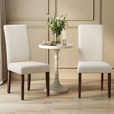 Chaises de Salle à Manger - VASAGLE - Lot de 2 - Dossier Haut - Assise Épaisse - Blanc Crème Blanc - Publicité Chaises de Salle à Manger - VASAGLE - Lot de 2 - Dossier Haut - Assise Épaisse - Blanc Crème Blanc - Publicité
