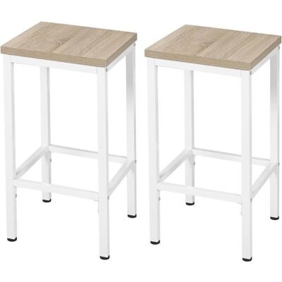 EUGAD Lot de 2 Tabouret de Bar Chaise de Cuisine Industriel avec Repose-Pieds en Bois Aggloméré + Métal Chêne Clair E0AG0083-2 Jaune - Publicité EUGAD Lot de 2 Tabouret de Bar Chaise de Cuisine Industriel avec Repose-Pieds en Bois Aggloméré + Métal Chêne Clair E0AG0083-2 Jaune - Publicité