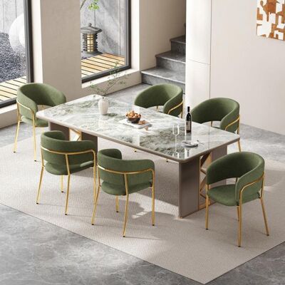 Generic Chaise salle a manger modernes avec pieds inclinés Lot de 6 chaises avec pieds réglables Tissu en velours côtelé Vert Vert - Publicité Generic Chaise salle a manger modernes avec pieds inclinés Lot de 6 chaises avec pieds réglables Tissu en velours côtelé Vert Vert - Publicité