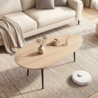 Table Basse Salon Ovale COSTWAY 108 x 56 x 44cm Cadre en Métal Table dAppoint Design Compact pour Canapé Chambre Bureau Naturel - Publicité Table Basse Salon Ovale COSTWAY 108 x 56 x 44cm Cadre en Métal Table dAppoint Design Compact pour Canapé Chambre Bureau Naturel - Publicité