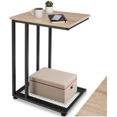 Table basse - TECTAKE - Table dappoint ETON au style industriel bois MDF en forme de C 48 x 35 x 66 cm - Bois clair/Chêne sonoma Beige - Publicité Table basse - TECTAKE - Table dappoint ETON au style industriel bois MDF en forme de C 48 x 35 x 66 cm - Bois clair/Chêne sonoma Beige - Publicité