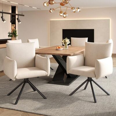 Generic Lot de 6 chaises de salle à manger rembourré avec 4 pieds en métal Pivotant à 360° Pour salon chambre bureau Velours Beige Beige - Publicité Generic Lot de 6 chaises de salle à manger rembourré avec 4 pieds en métal Pivotant à 360° Pour salon chambre bureau Velours Beige Beige - Publicité