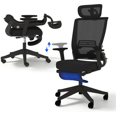 FLEXISPOT Foldex Chaise de Bureau Ergonomique Chaise Pliante avec Support Lombaire Appui-Tête 2D Chaises avec Repose-Pieds Noir Noir - Publicité FLEXISPOT Foldex Chaise de Bureau Ergonomique Chaise Pliante avec Support Lombaire Appui-Tête 2D Chaises avec Repose-Pieds Noir Noir - Publicité