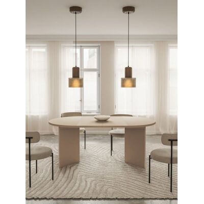 SELSEY Table à manger ronde – OVO – Cappuccino – Extensible – 110–190×110 cm Marron - Publicité SELSEY Table à manger ronde – OVO – Cappuccino – Extensible – 110–190×110 cm Marron - Publicité