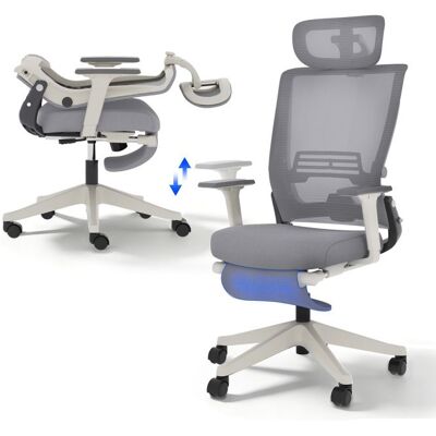 FlexiSpot Foldex Chaise de Bureau Ergonomique Chaise Pliante avec Support Lombaire Appui-Tête 2D Chaises avec Repose-Pieds Gris Gris - Publicité FlexiSpot Foldex Chaise de Bureau Ergonomique Chaise Pliante avec Support Lombaire Appui-Tête 2D Chaises avec Repose-Pieds Gris Gris - Publicité