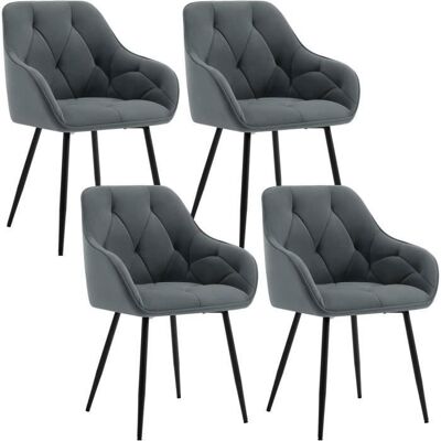 WOLTU Lot de 4 Chaises de Salle à Manger Ergonomique Chaise de Cuisine en Velours Rembourrée Pieds en Métal Gris foncé W0ATT0141-4 Gris - Publicité WOLTU Lot de 4 Chaises de Salle à Manger Ergonomique Chaise de Cuisine en Velours Rembourrée Pieds en Métal Gris foncé W0ATT0141-4 Gris - Publicité