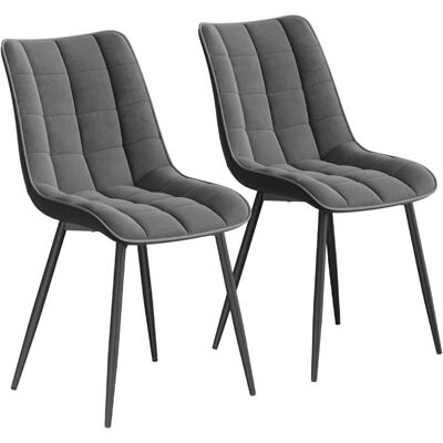 WOLTU Lot de 2 Chaises de salle à manger Chaise de cuisineChaises scandinaves Siège en velours Pieds en métal Gris foncé Gris - Publicité WOLTU Lot de 2 Chaises de salle à manger Chaise de cuisineChaises scandinaves Siège en velours Pieds en métal Gris foncé Gris - Publicité