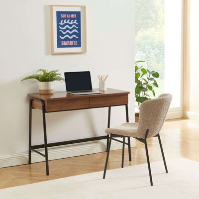 BAÏTA Bureau ESRA effet noyer et noir 100cm Noir - Publicité BAÏTA Bureau ESRA effet noyer et noir 100cm Noir - Publicité