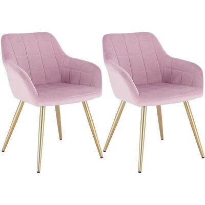 WOLTU Lot de 2 Chaises de Salle à Manger avec accoudoirs Chaise de Salon Structure en métal et Assise en Velours Rose Rose - Publicité WOLTU Lot de 2 Chaises de Salle à Manger avec accoudoirs Chaise de Salon Structure en métal et Assise en Velours Rose Rose - Publicité