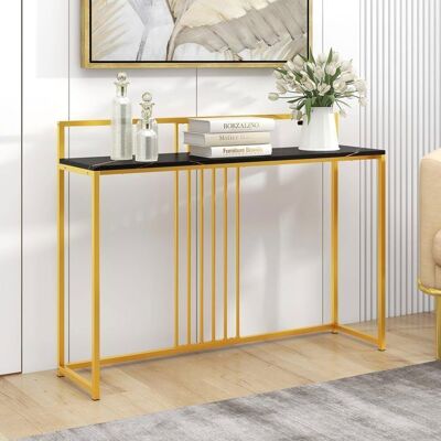 GIANTEX Console Meuble Entrée à Étage en Effet Marbre Noir- Table Console Scandinave pour Salon- Cadre en Métal- 120x 32x 89cm Noir - Publicité GIANTEX Console Meuble Entrée à Étage en Effet Marbre Noir- Table Console Scandinave pour Salon- Cadre en Métal- 120x 32x 89cm Noir - Publicité
