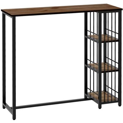 HOMCOM Table de Bar Style Industriel avec Étagères - 120cm - Publicité HOMCOM Table de Bar Style Industriel avec Étagères - 120cm - Publicité