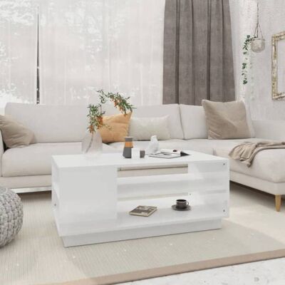 Table basse blanche vidaXL - Design moderne, Solide et Spacieuse - Publicité Table basse blanche vidaXL - Design moderne, Solide et Spacieuse - Publicité