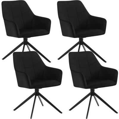 WOLTU Lot de 4 Chaises de Salle à Manger Pivotantes Fauteuils Rembourrés en Velours Pieds en Métal Noir W0ATT0177-4 Noir - Publicité WOLTU Lot de 4 Chaises de Salle à Manger Pivotantes Fauteuils Rembourrés en Velours Pieds en Métal Noir W0ATT0177-4 Noir - Publicité