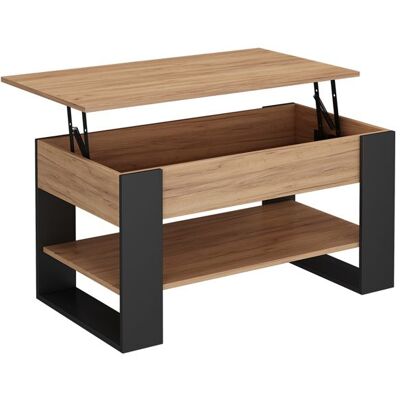 Table basse Lifto 92x51cm avec fonction de levage Chêne/Anthracite Vicco 55944 Marron - Publicité Table basse Lifto 92x51cm avec fonction de levage Chêne/Anthracite Vicco 55944 Marron - Publicité