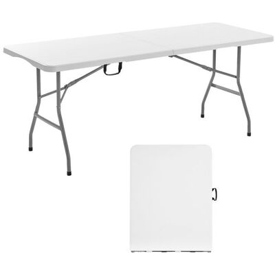 Table Pliante Rectangulaire en Plastique-VEVOR-Table Utilitaire Portable de 180 cm-Solide et Stable-avec Poignée Intégrée - Publicité Table Pliante Rectangulaire en Plastique-VEVOR-Table Utilitaire Portable de 180 cm-Solide et Stable-avec Poignée Intégrée - Publicité
