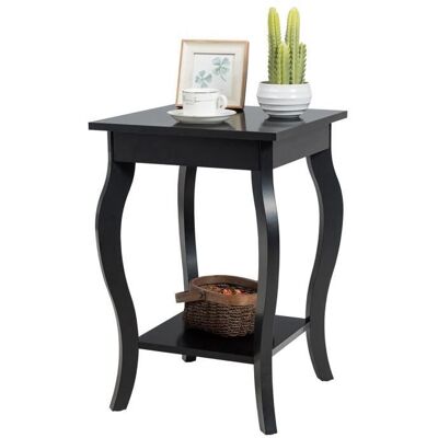 COSTWAY Table dAppoint 2 Niveaux Bout de Canapé Carrée avec Patins Antidérapants pour Chambre Salon 40 x 40 x 60 cm Noir Noir - Publicité COSTWAY Table dAppoint 2 Niveaux Bout de Canapé Carrée avec Patins Antidérapants pour Chambre Salon 40 x 40 x 60 cm Noir Noir - Publicité