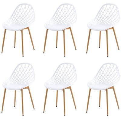 EGGREE Lot de 6 Chaise scandinave avec Pieds en métal Chaise Salon Cuisine Confortable Chaise Salle a Manger Blanc Blanc - Publicité EGGREE Lot de 6 Chaise scandinave avec Pieds en métal Chaise Salon Cuisine Confortable Chaise Salle a Manger Blanc Blanc - Publicité