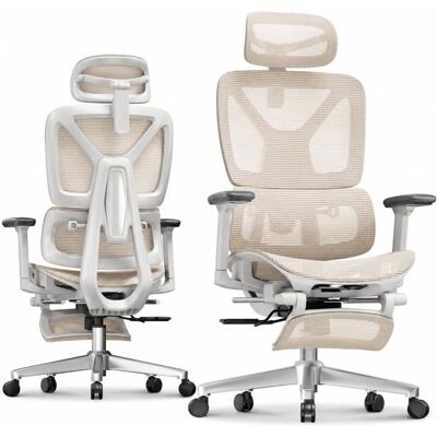FlexiSpot Chaise de Bureau Ergonomique Appui-tête 3D Accoudoir 3D et Support Lombaire 5D Indépendant en Maille Beige Beige - Publicité FlexiSpot Chaise de Bureau Ergonomique Appui-tête 3D Accoudoir 3D et Support Lombaire 5D Indépendant en Maille Beige Beige - Publicité