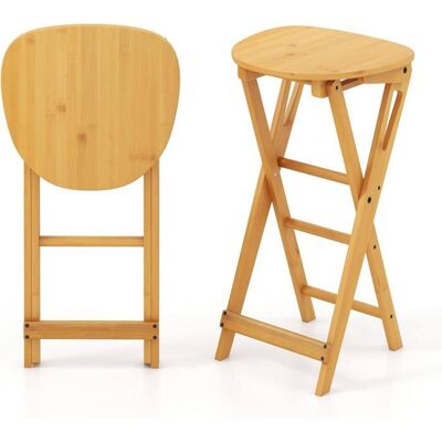 GIANTEX Lot 2 Tabourets de Bar Pliants en Bambou-Chaises Hautes avec Repose-Pied-Sans Montage-pour Cuisine/Salle à Manger/Bistrot Marron - Publicité GIANTEX Lot 2 Tabourets de Bar Pliants en Bambou-Chaises Hautes avec Repose-Pied-Sans Montage-pour Cuisine/Salle à Manger/Bistrot Marron - Publicité