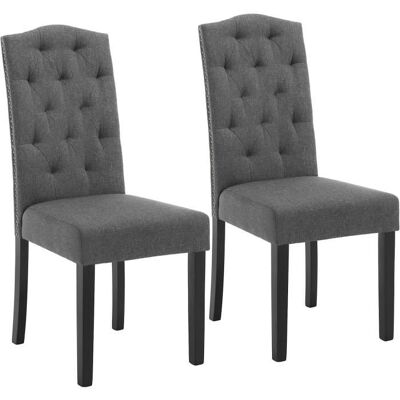 EUGAD 2x Chaise Salle à Manger Chaise Scandinave Dossier Haut Assise Rembourrée en Lin Pieds en Bois Massif Gris Foncé E0AG0092-2 Gris - Publicité EUGAD 2x Chaise Salle à Manger Chaise Scandinave Dossier Haut Assise Rembourrée en Lin Pieds en Bois Massif Gris Foncé E0AG0092-2 Gris - Publicité