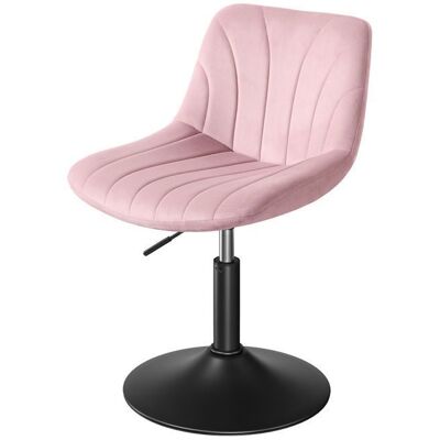 VASAGLE Tabouret de bar Chaise de Coiffeuse Réglable Tabouret avec Dossier Rotation 360° Velours pour Coiffeuse Rose - Publicité VASAGLE Tabouret de bar Chaise de Coiffeuse Réglable Tabouret avec Dossier Rotation 360° Velours pour Coiffeuse Rose - Publicité