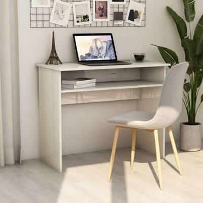 Bureau ordinateur blanc brillant vidaXL 90x50x74 cm Bois d'ingénierie - Publicité Bureau ordinateur blanc brillant vidaXL 90x50x74 cm Bois d'ingénierie - Publicité